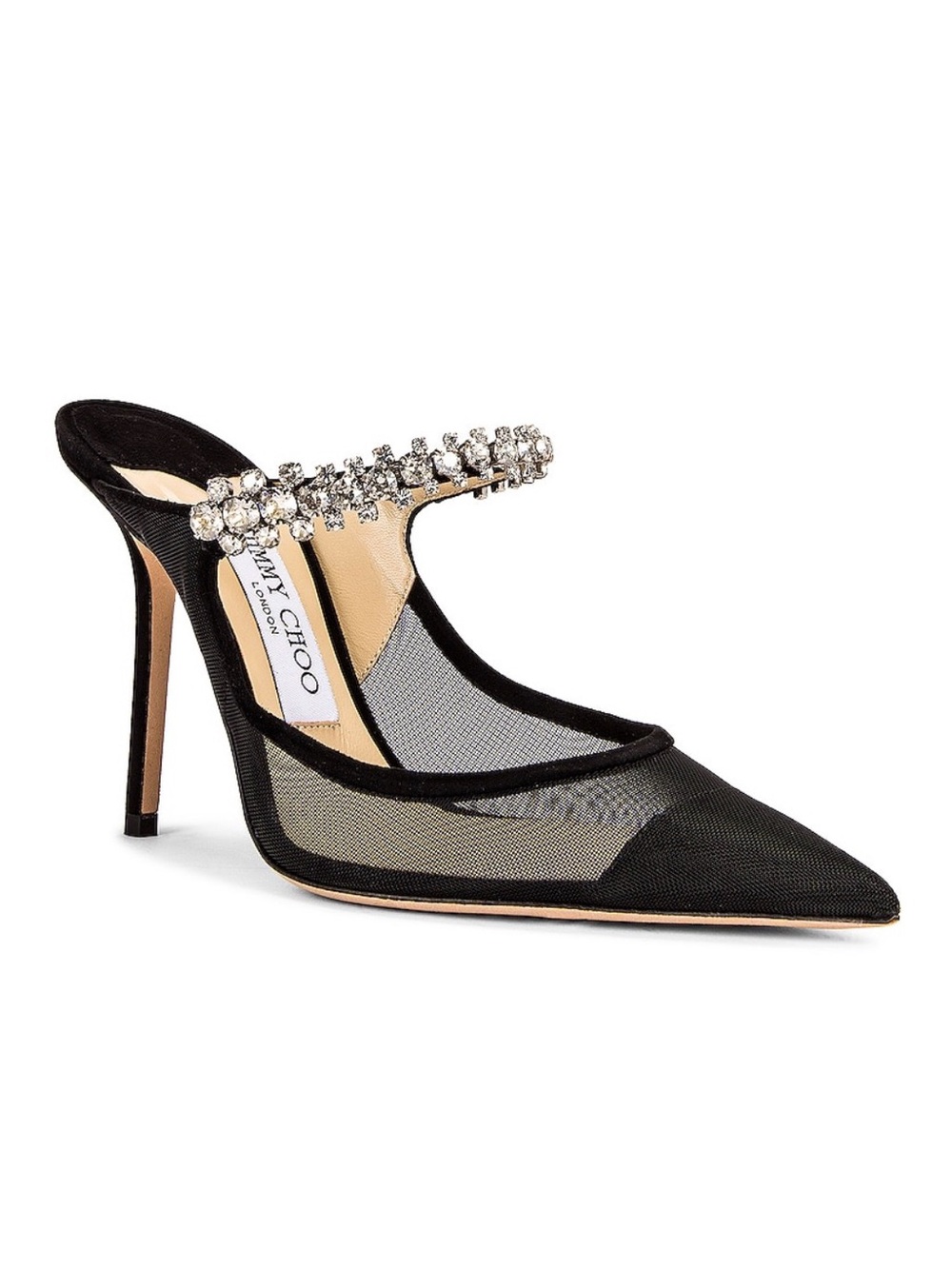 Jimmy Choo 100 Heel in black mesh